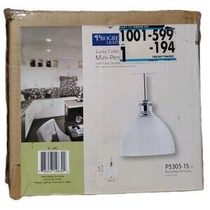 Progress Lighting Lucky Collection Polished Chrome Mini-Pendant P5305-15 New